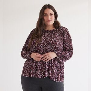 Penningtons Printed Pleated Swing Blouse, BNWT, Size 5X